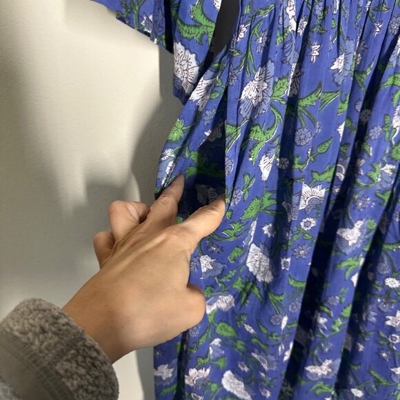 Mod's Mahal Split Neck Floral Midi Dress Womens Size XS Vintage Prairie Boho - Picture 6 of 11